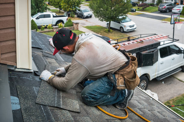 Professional Gutter Repair And Installation technician working in New Trenton, IN